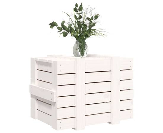 Cutie de depozitare, alb, 58x40,5x42 cm, lemn masiv de pin, 4 image