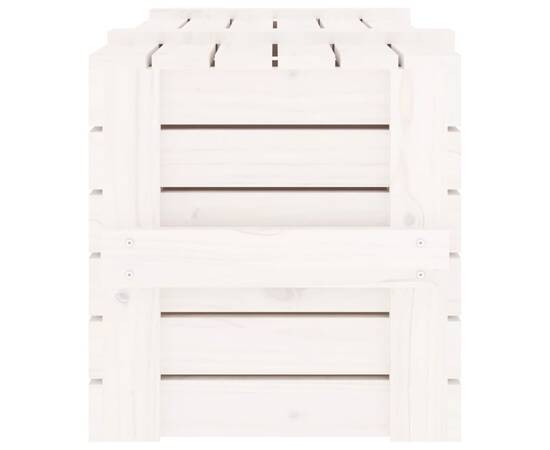 Cutie de depozitare, alb, 91x40,5x42 cm, lemn masiv de pin, 8 image