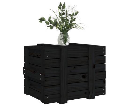 Cutie de depozitare, negru, 58x40,5x42 cm, lemn masiv de pin, 4 image