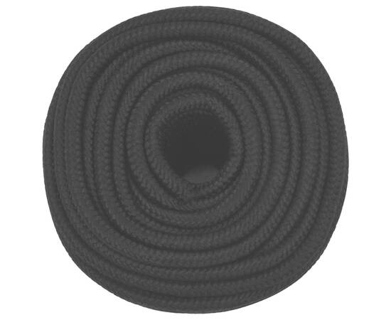 Frânghie de lucru, negru, 12 mm, 100 m, poliester, 3 image
