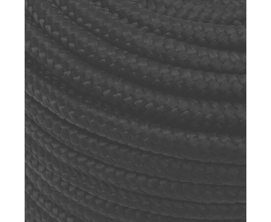 Frânghie de lucru, negru, 12 mm, 100 m, poliester, 4 image