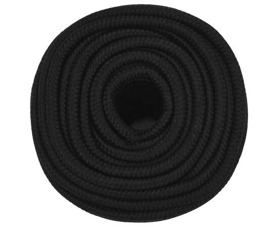 Frânghie de lucru, negru, 12 mm, 25 m, poliester, 3 image