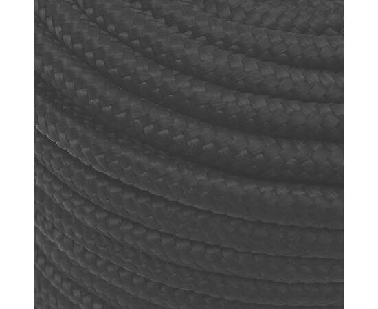 Frânghie de lucru, negru, 12 mm, 250 m, poliester, 4 image