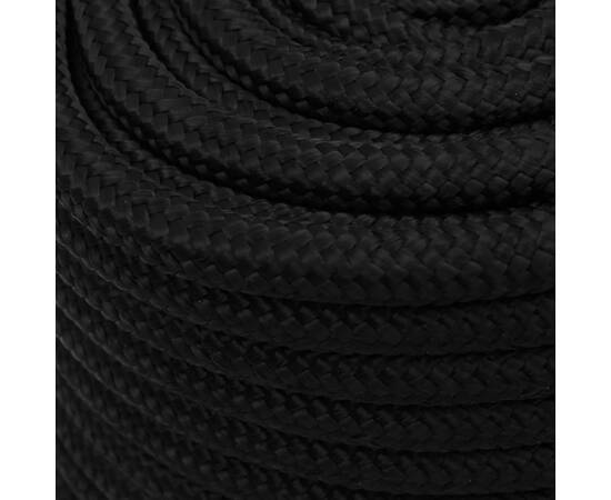Frânghie de lucru, negru, 16 mm, 100 m, poliester, 4 image