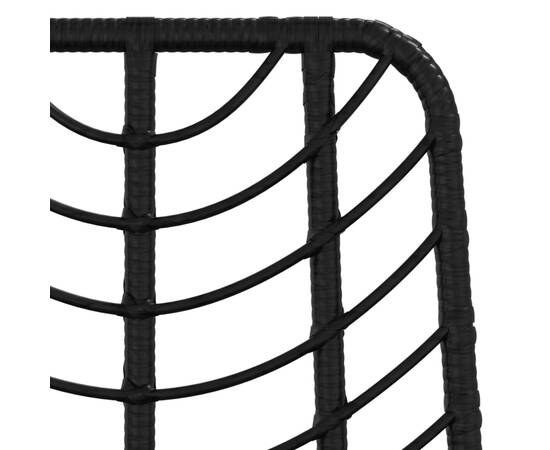 Taburete de bar, 2 buc., negru, 45x56x103,5 cm, ratan pe & oțel, 6 image