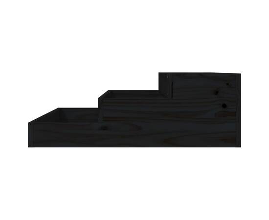 Jardinieră, negru, 78x78x27 cm, lemn masiv de pin, 5 image