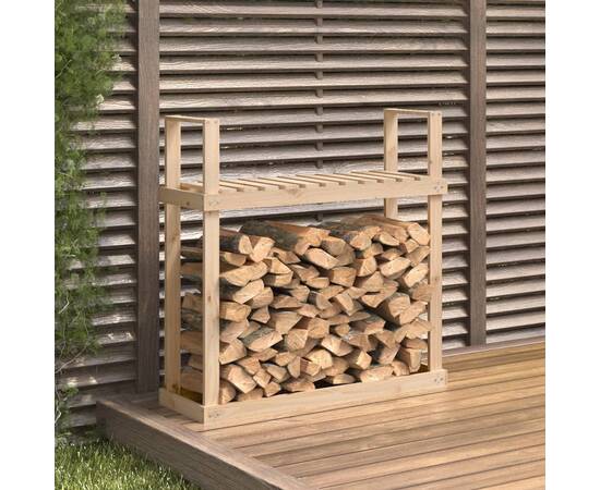 Rastel pentru lemne de foc, 110x35x108,5 cm, lemn masiv de pin