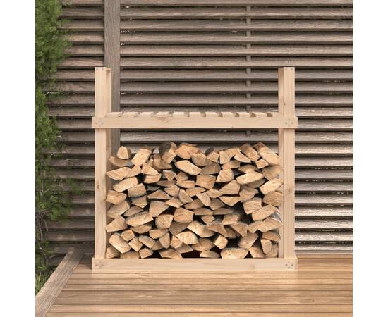 Rastel pentru lemne de foc, 110x35x108,5 cm, lemn masiv de pin, 3 image