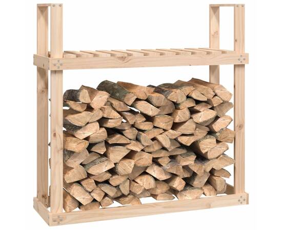 Rastel pentru lemne de foc, 110x35x108,5 cm, lemn masiv de pin, 4 image