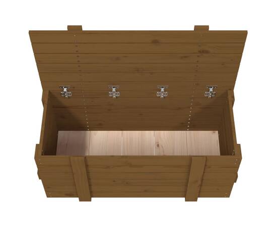 Cutie de depozitare, maro miere, 91x40,5x42 cm, lemn masiv pin, 9 image
