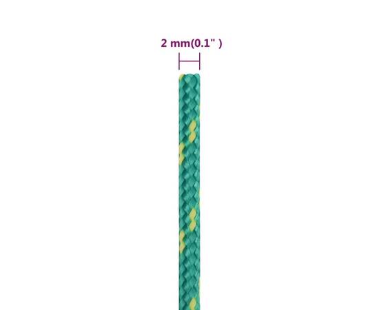 Frânghie de barcă, verde, 2 mm, 25 m, polipropilenă, 6 image