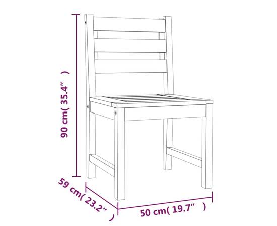 Set de sufragerie de grădină, lemn masiv de tec, 5 piese, 9 image