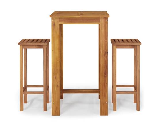 Set mobilier de grădină, 3 piese, lemn masiv de acacia, 2 image