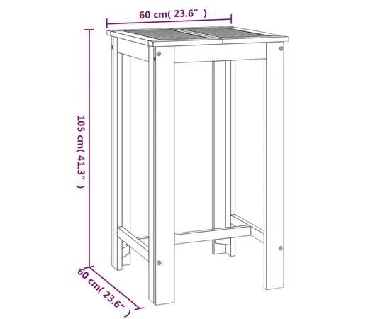 Set mobilier de grădină, 3 piese, lemn masiv de acacia, 9 image