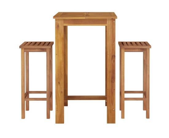 Set mobilier de grădină, 3 piese, lemn masiv de acacia, 3 image