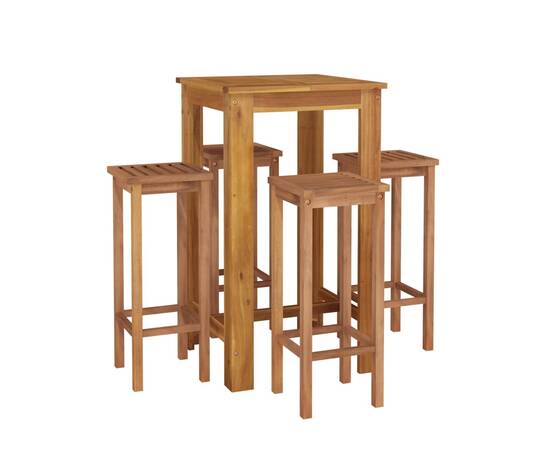 Set mobilier de grădină, 5 piese, lemn masiv de acacia, 3 image