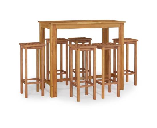 Set mobilier de grădină, 7 piese, lemn masiv de acacia, 2 image