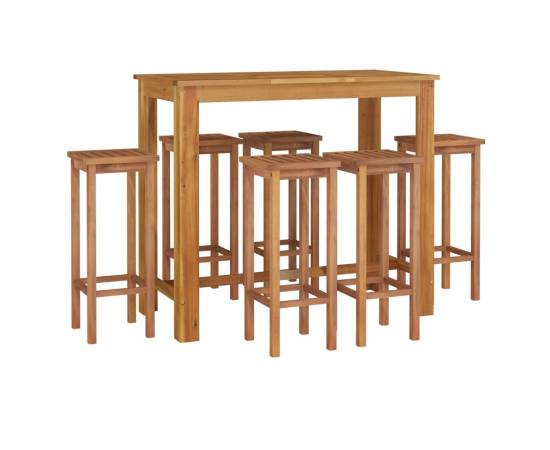 Set mobilier de grădină, 7 piese, lemn masiv de acacia, 3 image