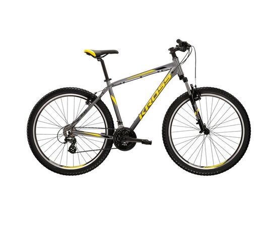 Bicicleta KROSS Hexagon 2.0 V-brake 27.5" gri/galben M, Dimensiune roata: 27.5 inch, Marime cadru: M, Culoare: gri/galben