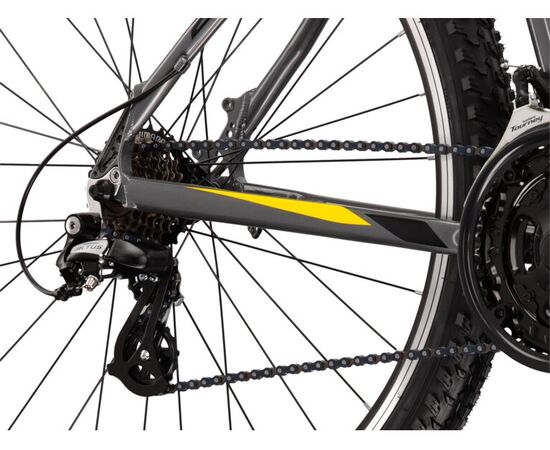 Bicicleta KROSS Hexagon 2.0 V-brake 27.5" gri/galben M, Dimensiune roata: 27.5 inch, Marime cadru: M, Culoare: gri/galben, 3 image