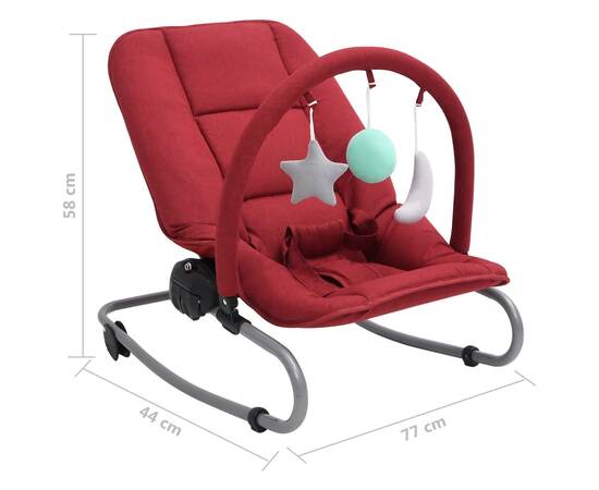 Balansoar pentru bebeluși, roșu, oțel, 9 image