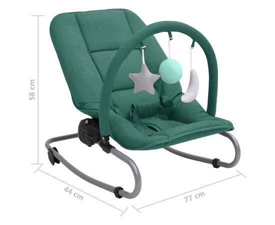 Balansoar pentru bebeluși, verde, oțel, 9 image