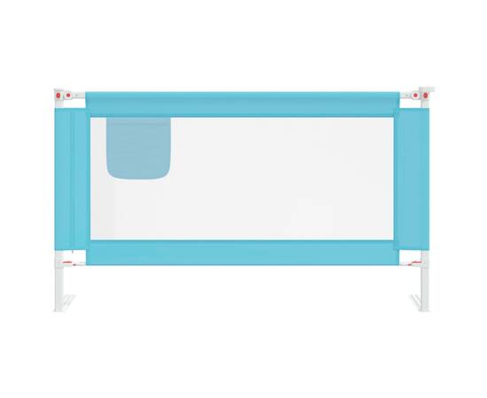Balustradă de protecție pat copii, albastru, 140x25 cm, textil, 3 image