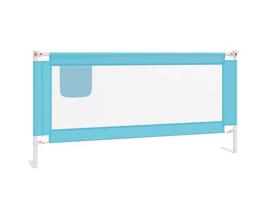 Balustradă de protecție pat copii, albastru, 190x25 cm, textil, 2 image