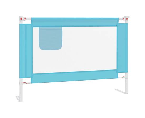 Balustradă de protecție pat copii, albastru, 90x25 cm, textil, 2 image