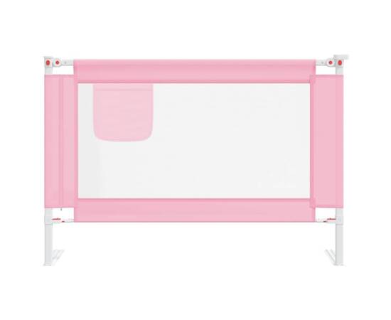 Balustradă de protecție pat copii, roz, 100x25 cm, textil, 3 image