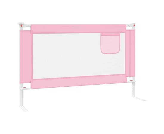 Balustradă de protecție pat copii, roz, 120x25 cm, textil, 4 image