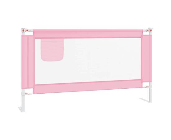 Balustradă de protecție pat copii, roz, 150x25 cm, textil, 2 image