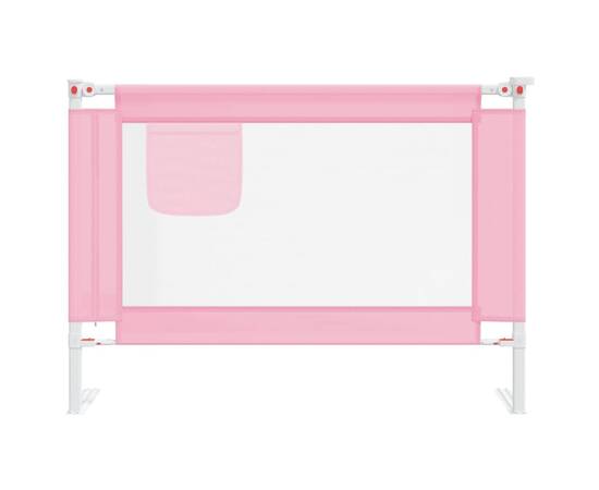 Balustradă de protecție pat copii, roz, 90x25 cm, textil, 3 image