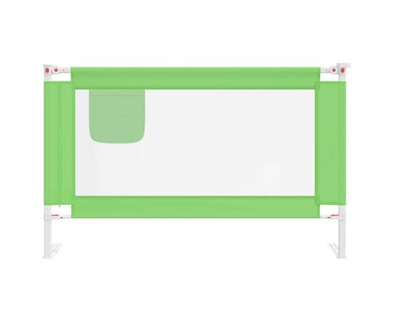 Balustradă de protecție pat copii, verde, 120x25 cm, textil, 3 image