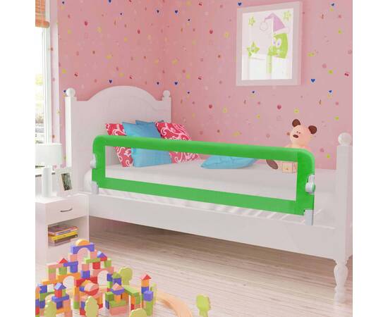 Balustradă de protecție pat copii, verde, 120x42 cm, poliester