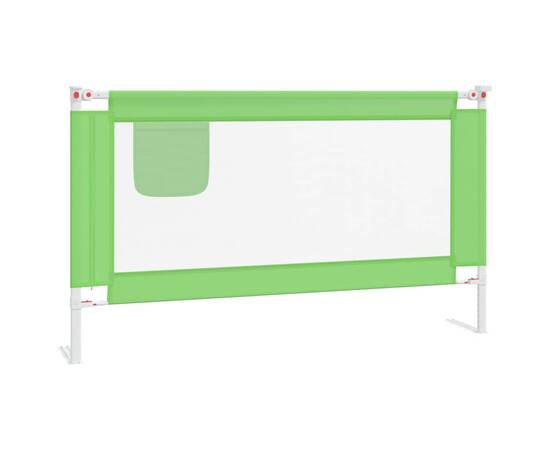 Balustradă de protecție pat copii, verde, 140x25 cm, textil, 2 image