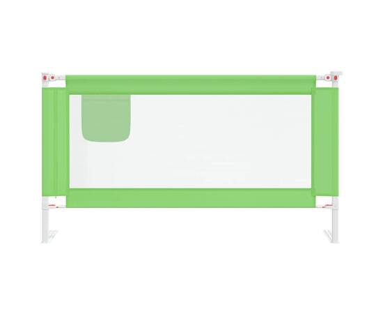 Balustradă de protecție pat copii, verde, 150x25 cm, textil, 3 image
