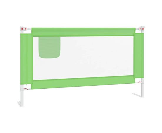 Balustradă de protecție pat copii, verde, 150x25 cm, textil, 2 image