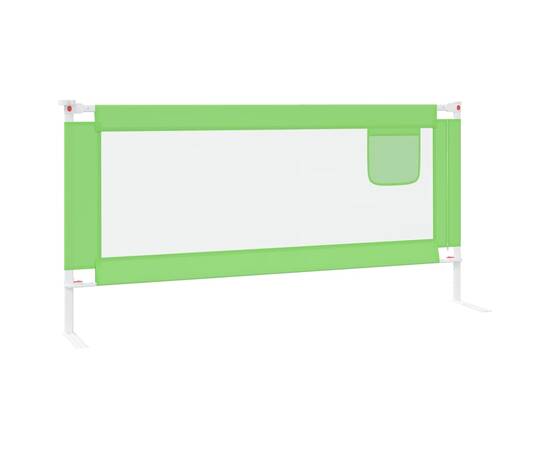 Balustradă de protecție pat copii, verde, 190x25 cm, textil, 4 image