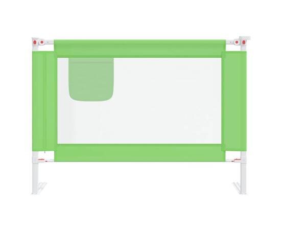 Balustradă de protecție pat copii, verde, 90x25 cm, textil, 3 image
