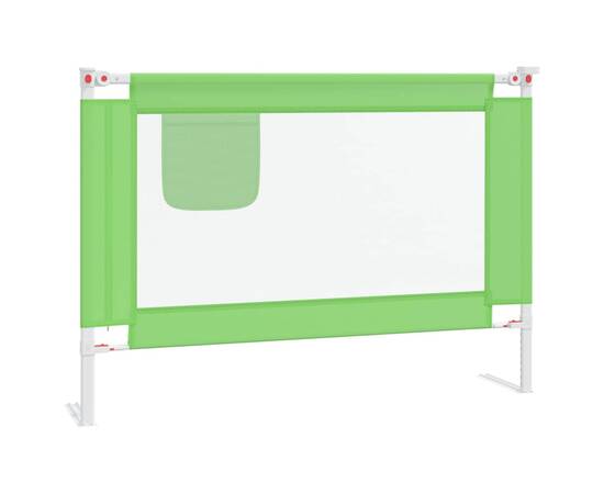 Balustradă de protecție pat copii, verde, 90x25 cm, textil, 2 image