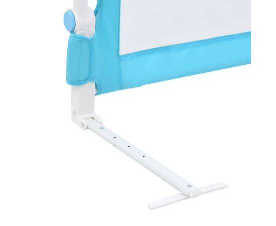 Balustradă de protecție pat copii albastru 180x42 cm poliester, 6 image