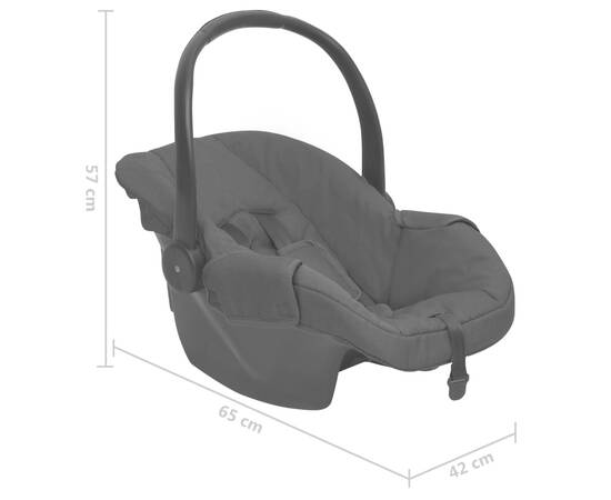 Scaun auto pentru copii, antracit, 42x65x57 cm, 8 image