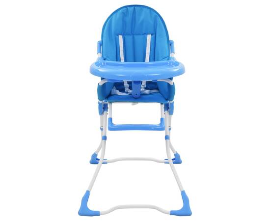 Scaun de masă înalt pentru copii, albastru și alb, 2 image