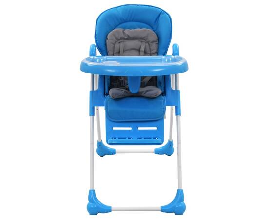 Scaun de masă înalt pentru copii, albastru și gri, 2 image