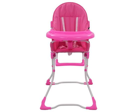 Scaun de masă înalt pentru copii, roz și alb, 2 image