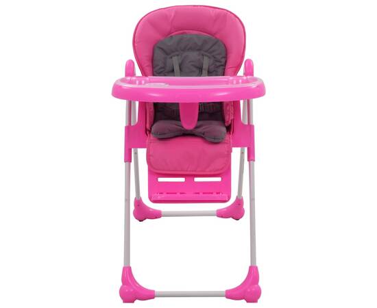 Scaun de masă înalt pentru copii, roz și gri, 2 image