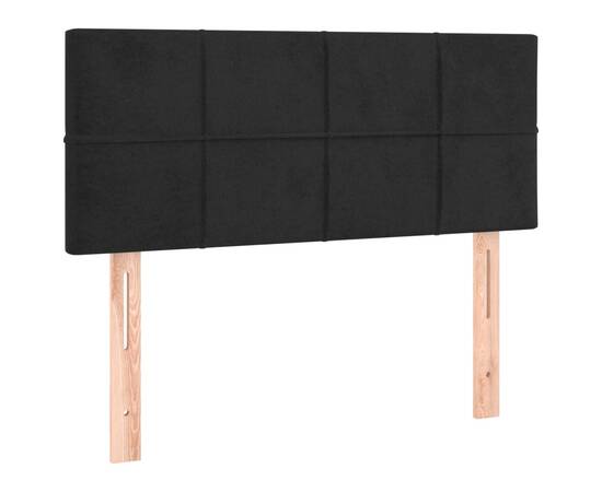 Pat box spring cu saltea, negru, 90x190 cm, catifea, 6 image