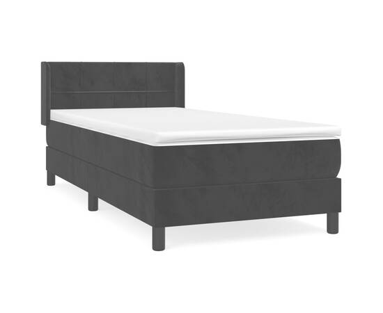 Pat box spring cu saltea, negru, 90x190 cm, catifea, 2 image