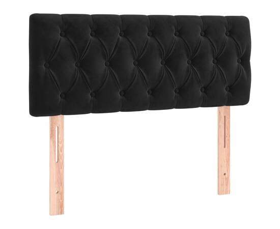 Pat box spring cu saltea, negru, 90x190 cm, catifea, 6 image